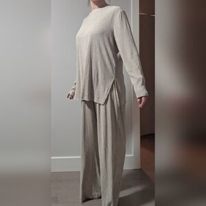 H&M Cream Ribbed Knit Set